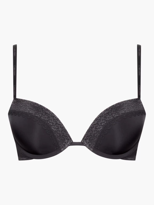 Calvin Klein Flirty Lightly Lined Balcony Bra, Black at John Lewis