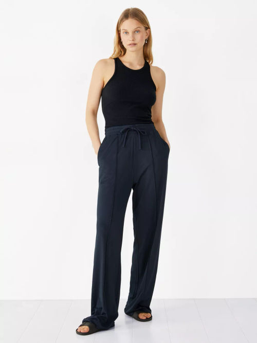 HUSH Robbie Wide Leg Trousers, Midnight Navy, Compare
