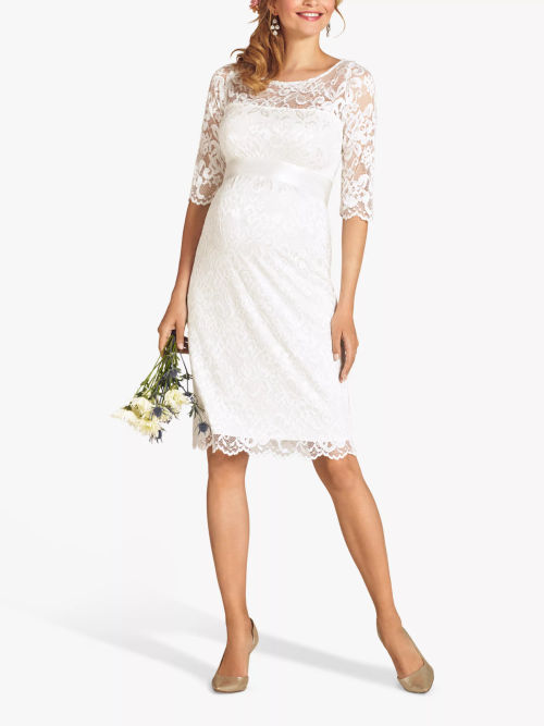 Amelia Lace Maternity Wedding Dress Long (Ivory) - Maternity