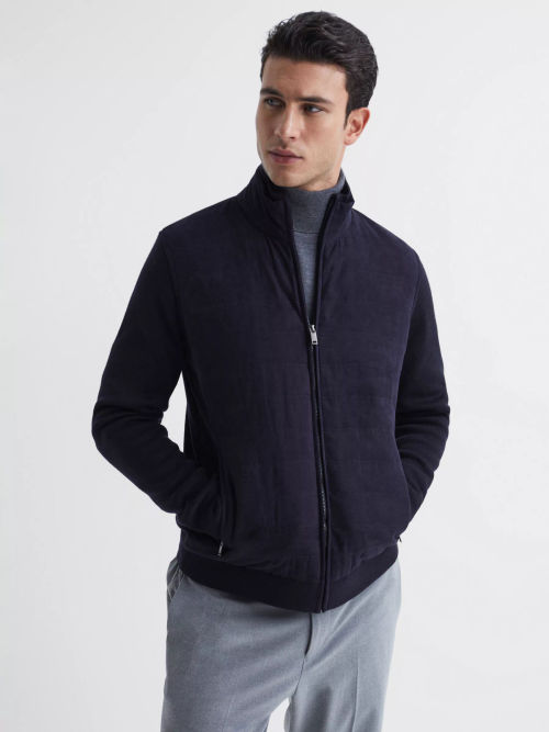 Reiss Amos Hybrid Zip-Through Quilted Jacket