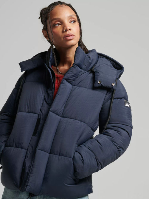 Superdry Longline Faux Fur Hooded Puffer Jacket at John Lewis