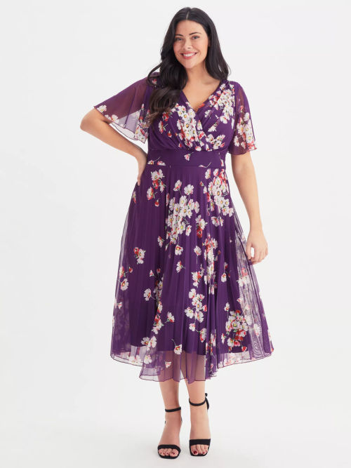 Scarlett & Jo Floral Pleated...