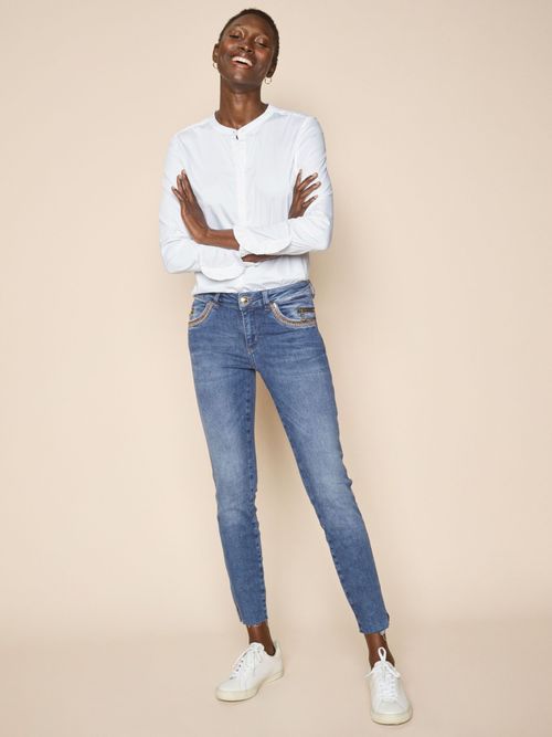 MOS MOSH Alli Hybrid Stretch Flared Jeans, Black at John Lewis & Partners