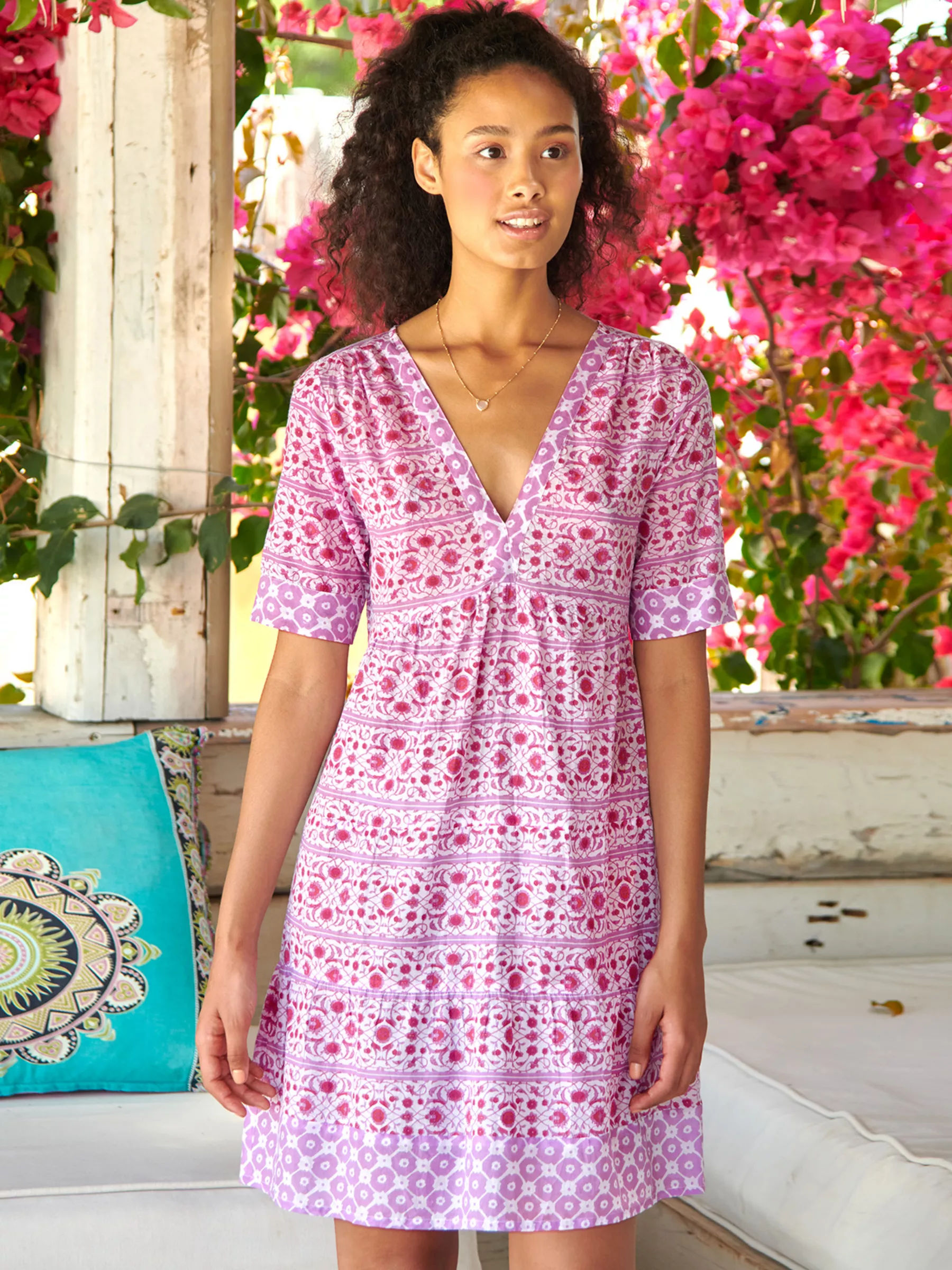 Aspiga Santorini Cotton Dress Pink Lilac 95.00 Buchanan