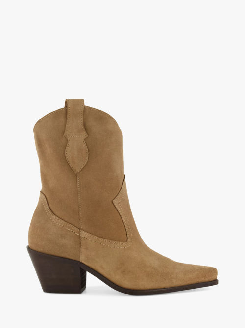 Phase Eight Suede Cowboy Ankle Boots, Tan, 3