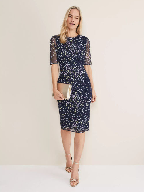 Phase Eight Petite Georgie Tiered Floral Maxi Dress, Navy/Multi