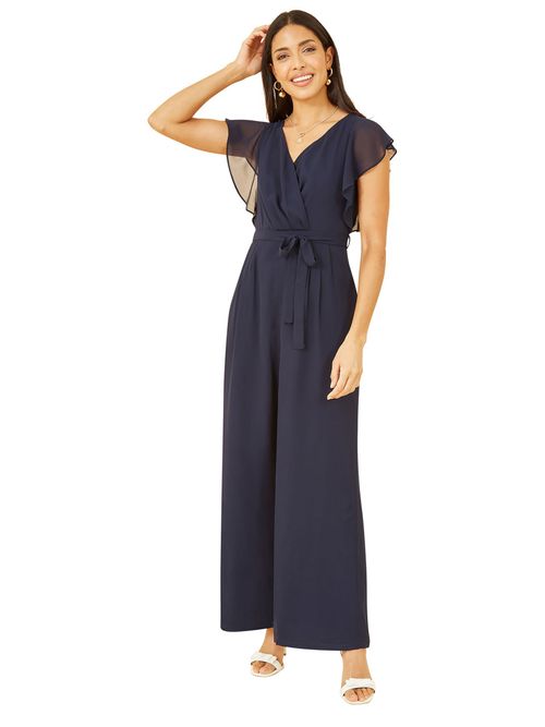 Yumi Frill Wrap Jumpsuit, Navy