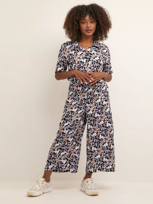 Ro&Zo Jersey Crepe Short Sleeve Jumpsuit, Black at John Lewis