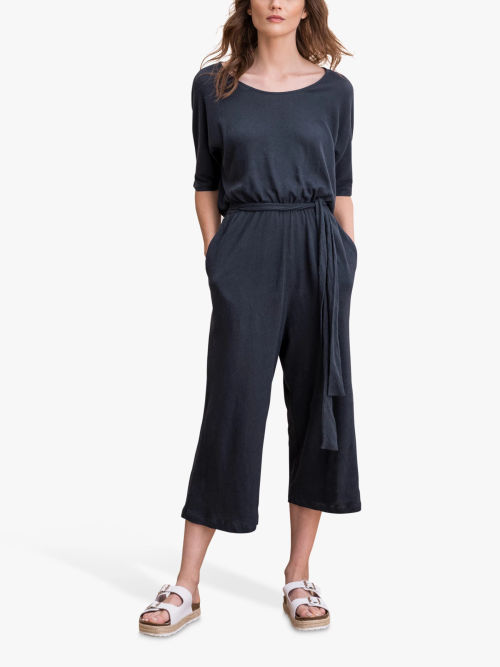 Truly Cotton Cheesecloth Jumpsuit, Blue at John Lewis & Partners