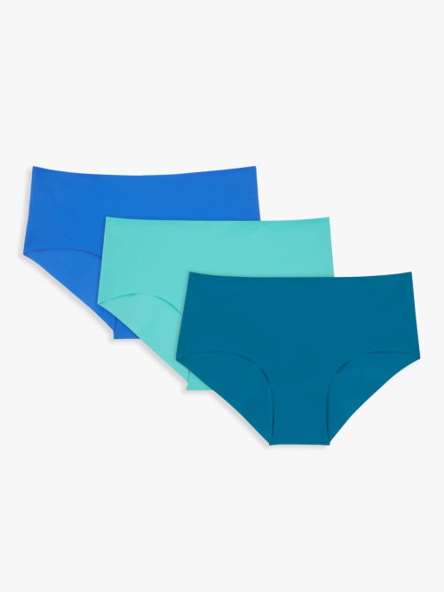 John Lewis ANYDAY Microfibre Lace Bikini Knickers, Pack of 3, £16.00