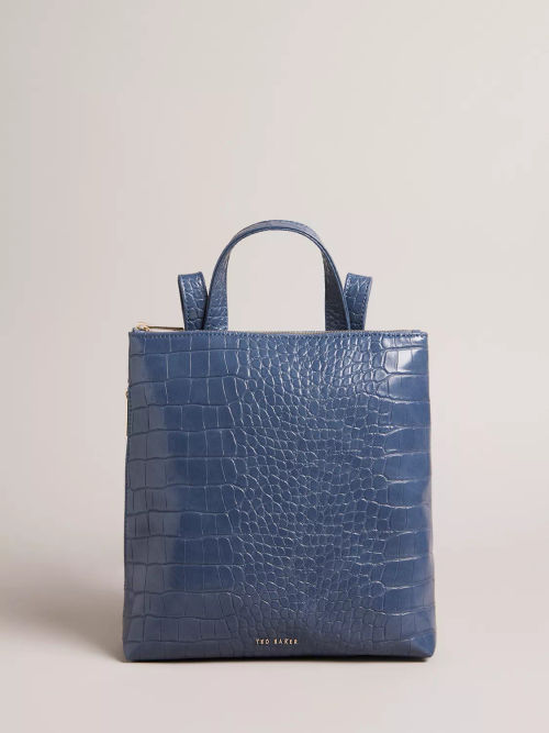 Ted Baker Croccon Large Icon Shopper Bag, Bright Blue at John Lewis &  Partners