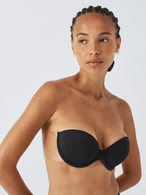 John Lewis Charlie Padded Plunge Bra, Black at John Lewis & Partners