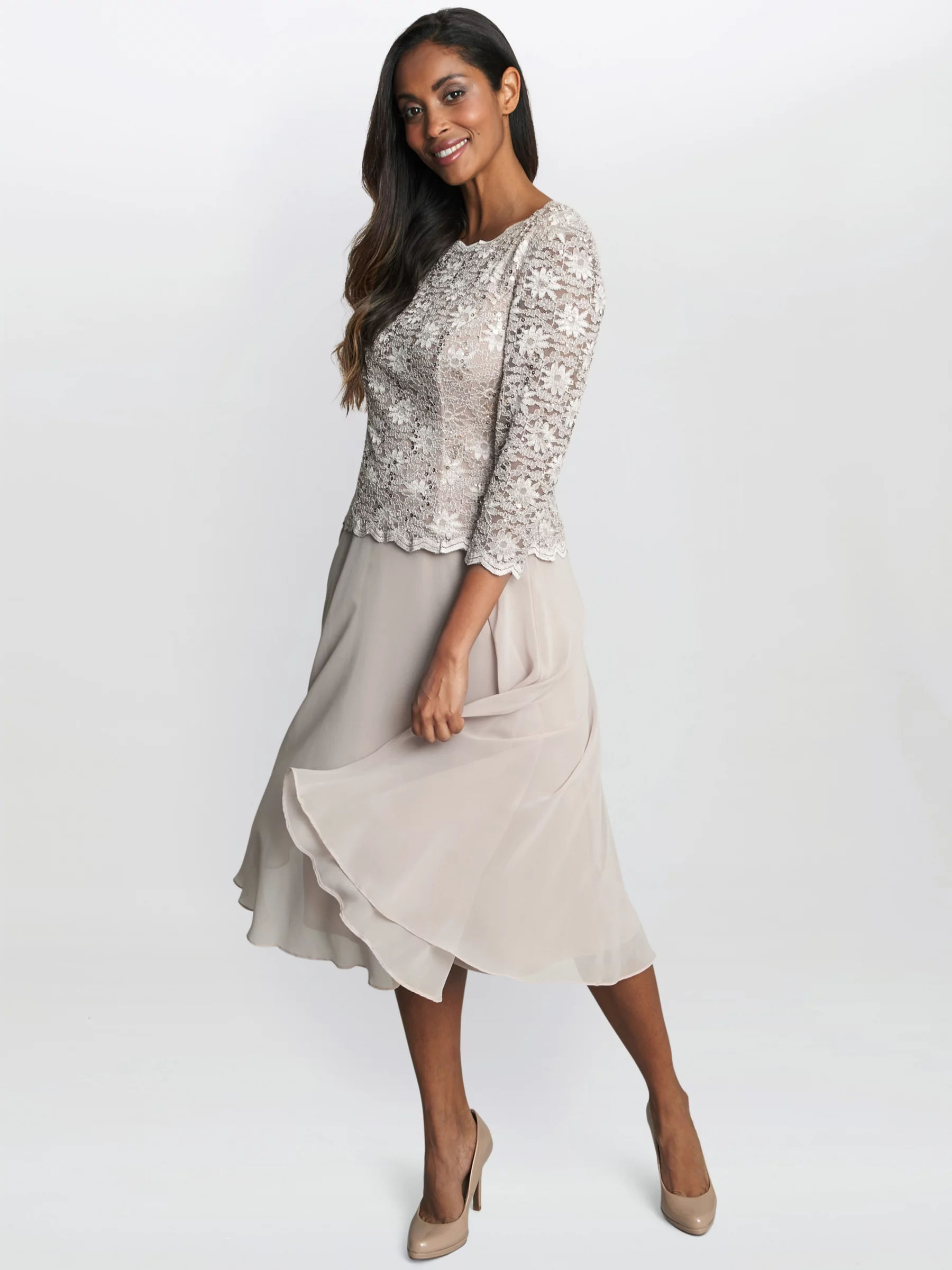 Gina bacconi denise lace sale dress