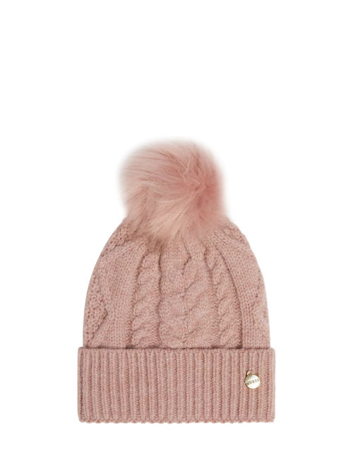 GUESS Cable Knit Bobble Hat