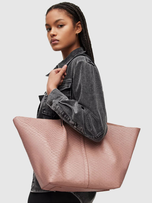 Strathberry Nano Leather Tote Bag, Black at John Lewis & Partners