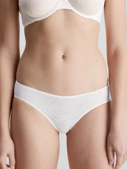 Calvin Klein Sheer Lace Bikini Knickers, Black at John Lewis