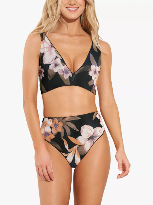 John Lewis High Waist Bikini Bottoms, Black at John Lewis & Partners