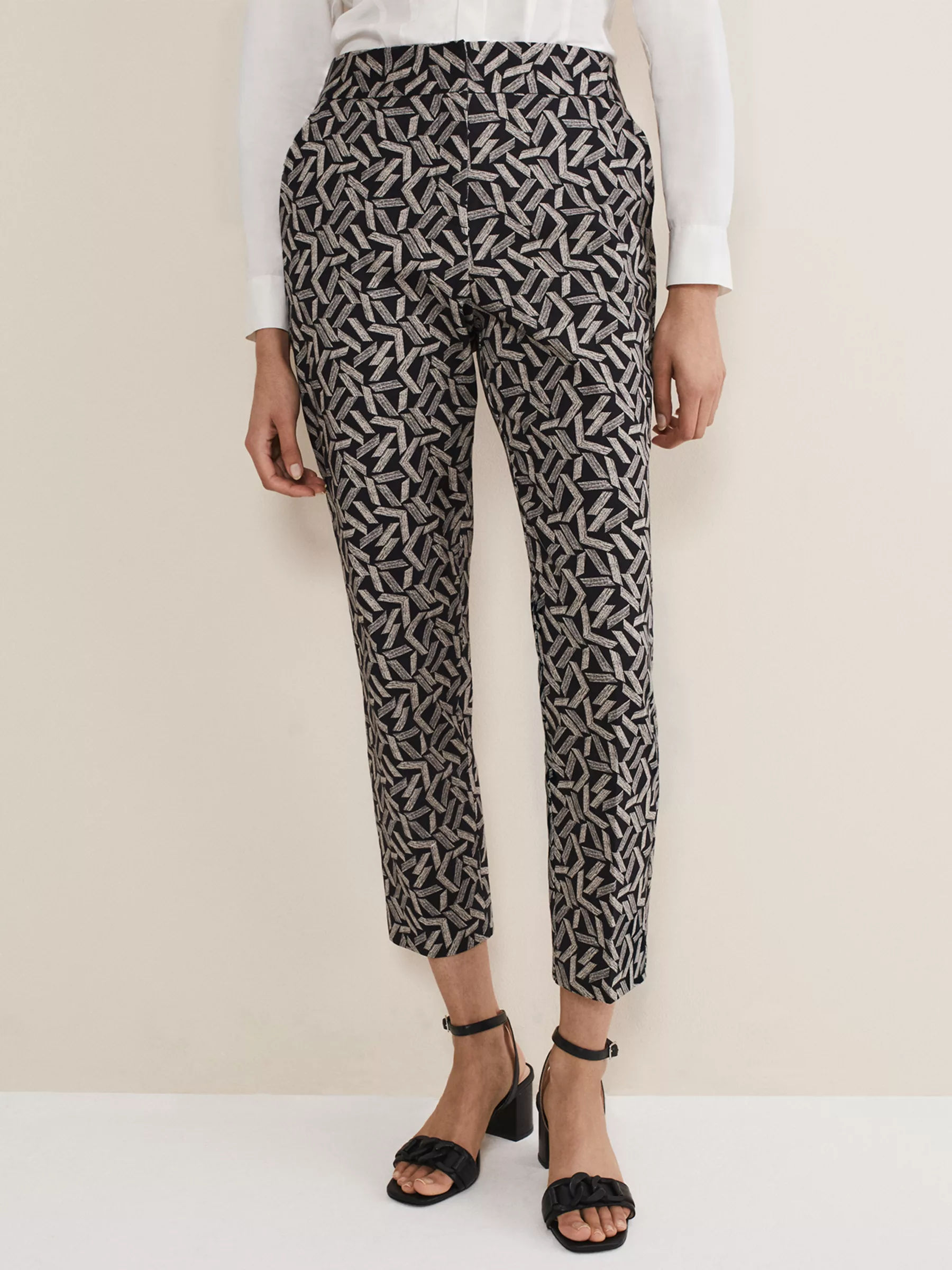 Phase Eight Kimia Ponte Trousers, Black at John Lewis & Partners