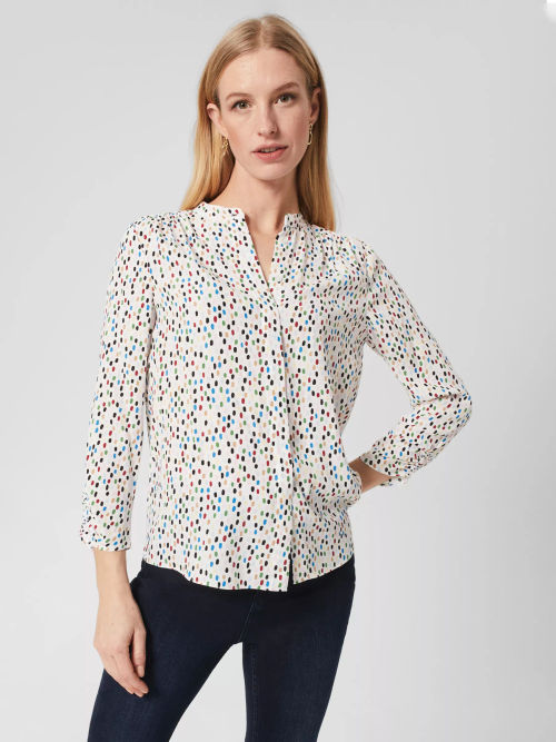 Hobbs Luca Blouse, Ivory/Multi