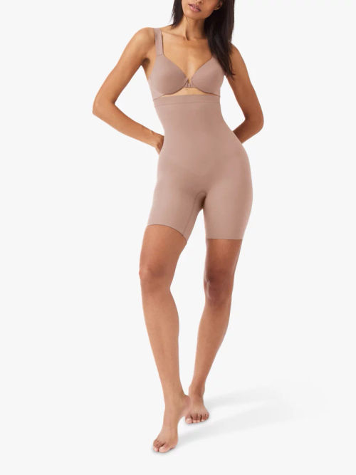 Spanx Medium Control Everyday Seamless Shaping High-Waisted Knickers, Very  Black at John Lewis & Partners