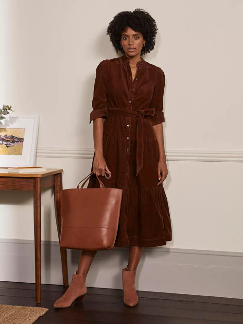 Boden Satin Midi Shirt Dress at John Lewis & Partners