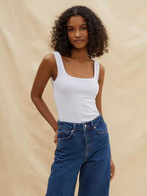 White Rib Cami Vest, Tops