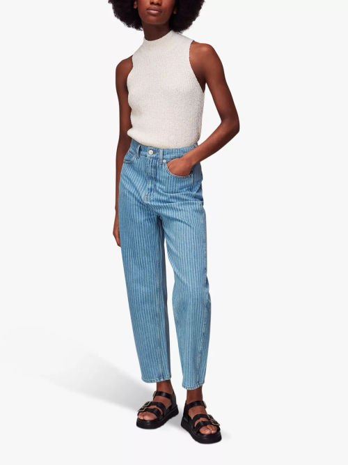 Whistles Lucy Flared Stretch Jeans, Blue at John Lewis & Partners