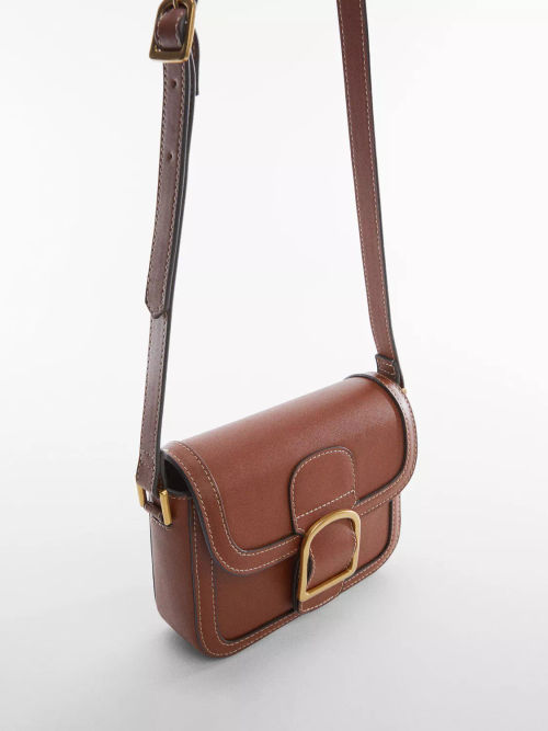 Mango Buckle Detail Cross Body Bag, Brown, Brown at John Lewis