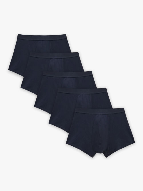 John Lewis ANYDAY Cotton Stretch Trunks, Pack of 5, Black/Grey, £28.00