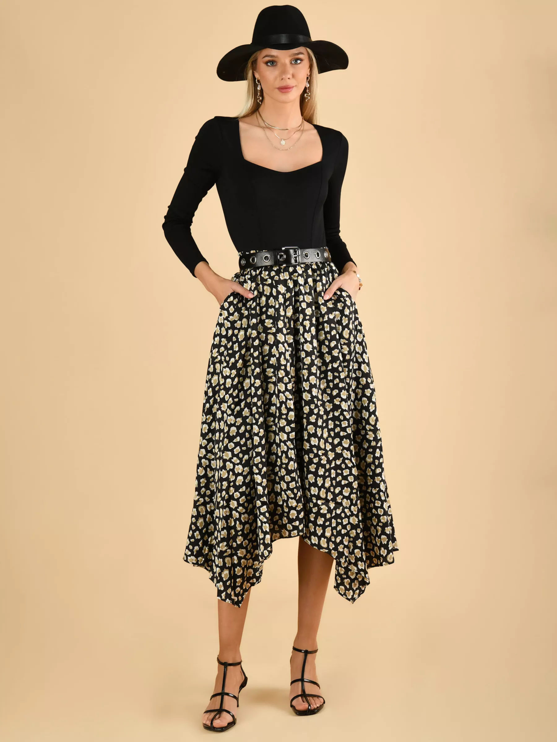 Jolie moi pleated maxi clearance skirt