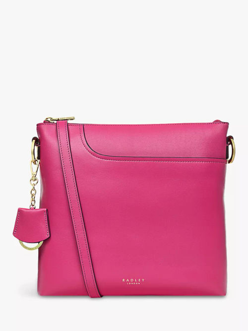 Radley York Walk Leather Flap Over Cross Body Bag, Ink at John