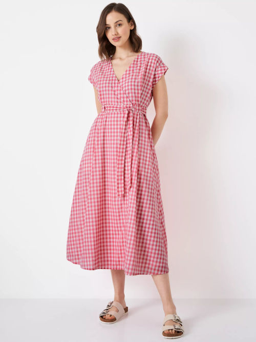 Jolie Moi Gemma Belted Midi Dress, Pink at John Lewis & Partners