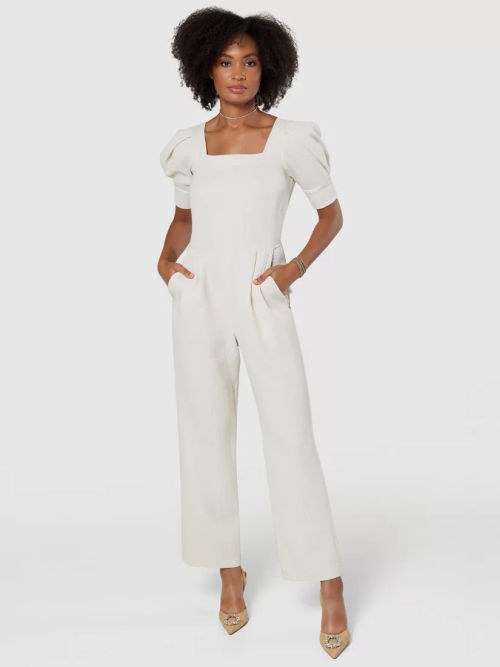 HotSquash Blouson Wide Leg Jumpsuit, Black at John Lewis & Partners