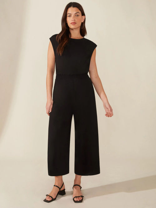 HotSquash Blouson Wide Leg Jumpsuit, Black at John Lewis & Partners