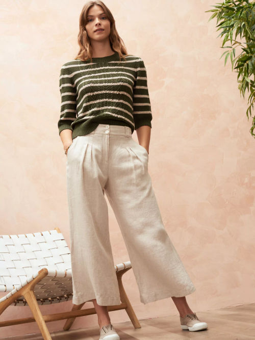 Petite Stone Linen Blend Trousers – Ro&Zo