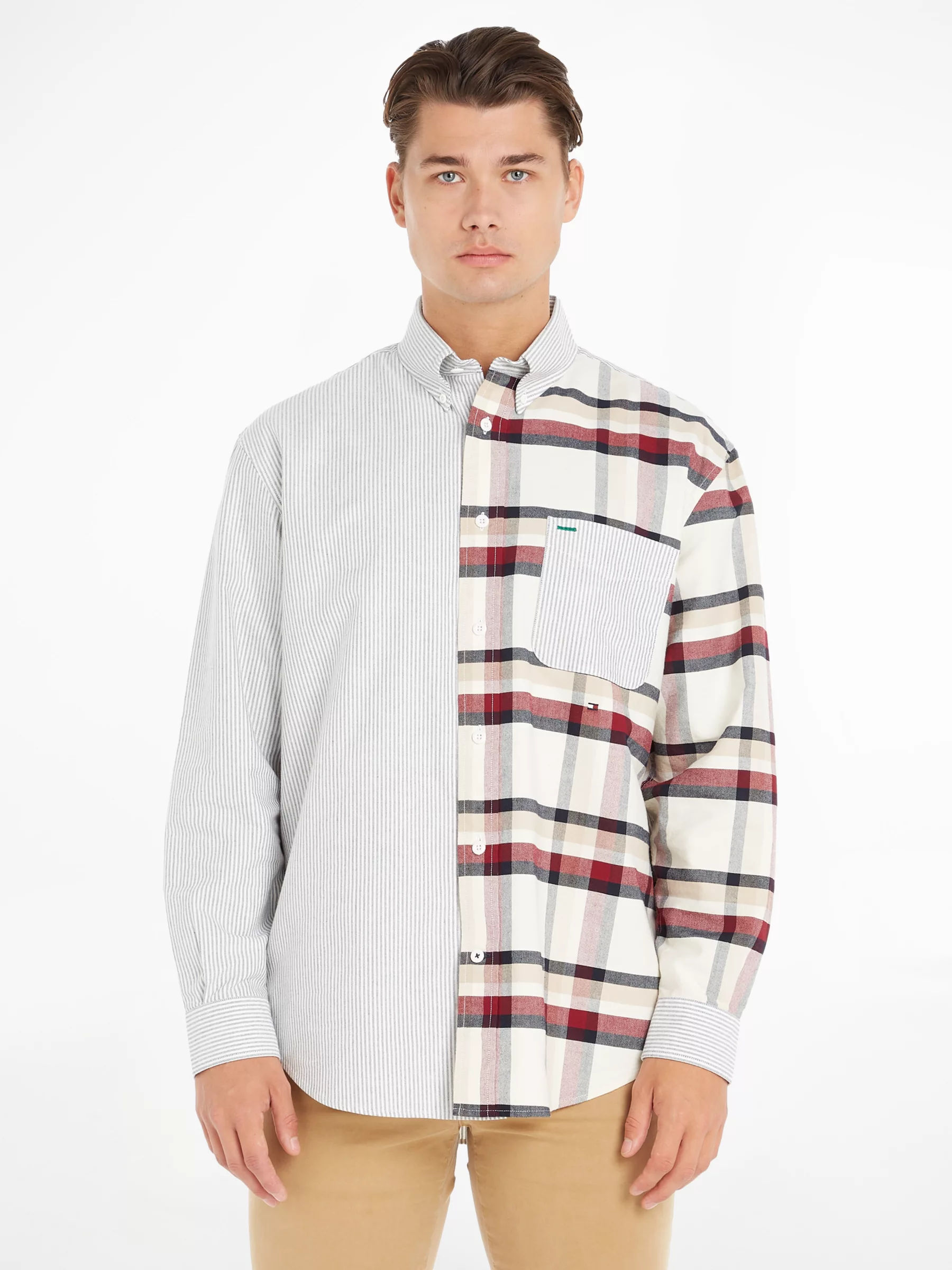 Tommy Hilfiger Check Blocking Shirt, Ivory/Multi | £100.00