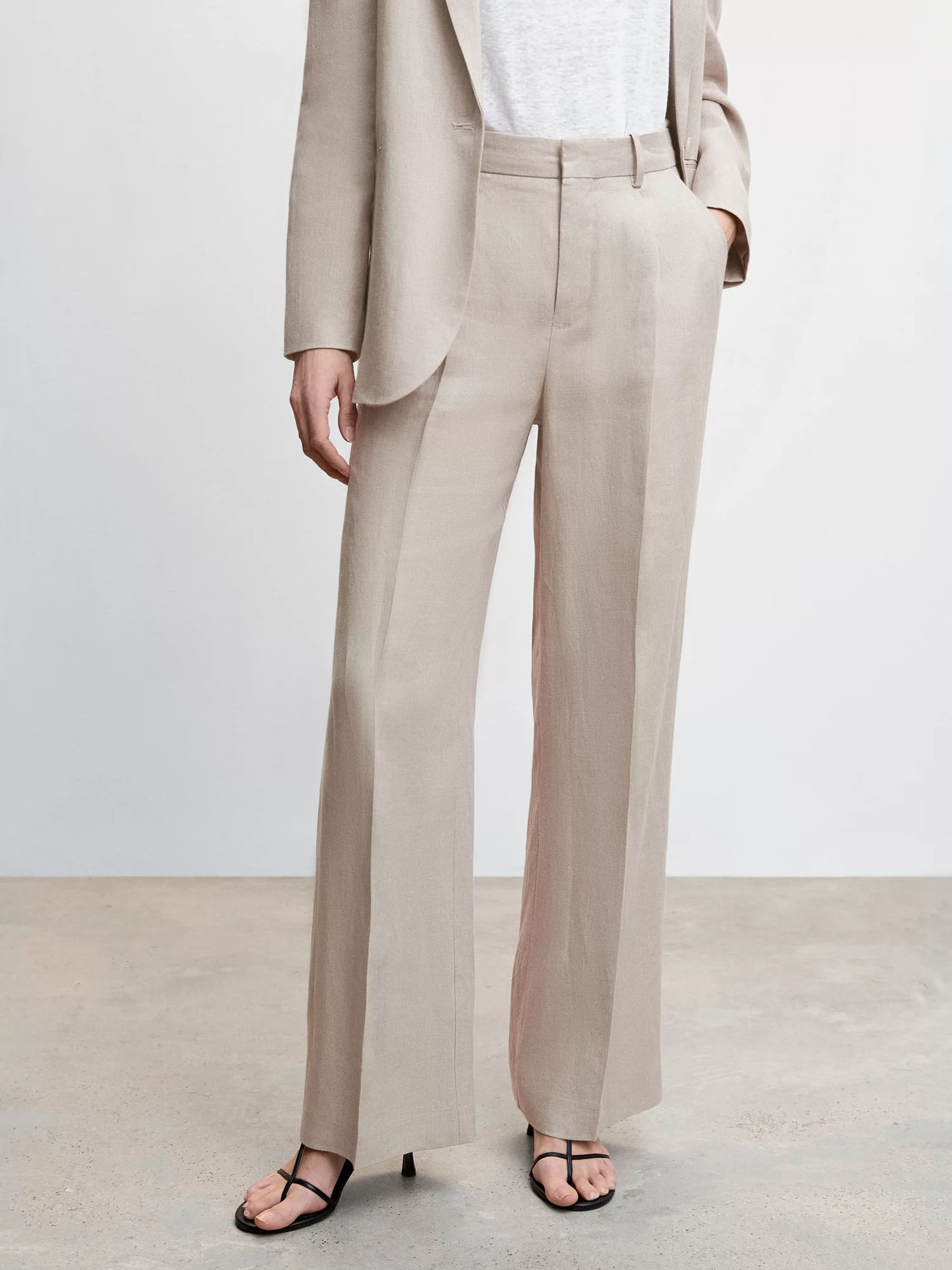 ESPRIT - Cropped linen trousers at our online shop