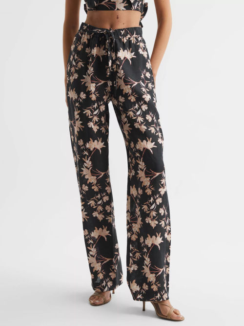 Reiss Leo Floral Wide Leg...