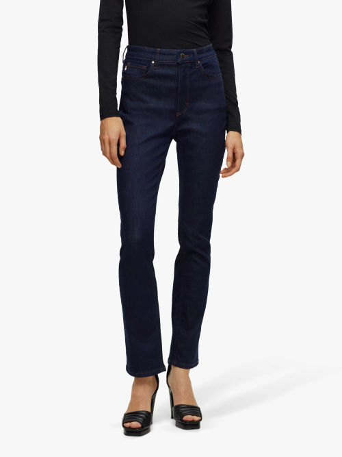 Whistles Lucy Flared Stretch Jeans, Blue at John Lewis & Partners