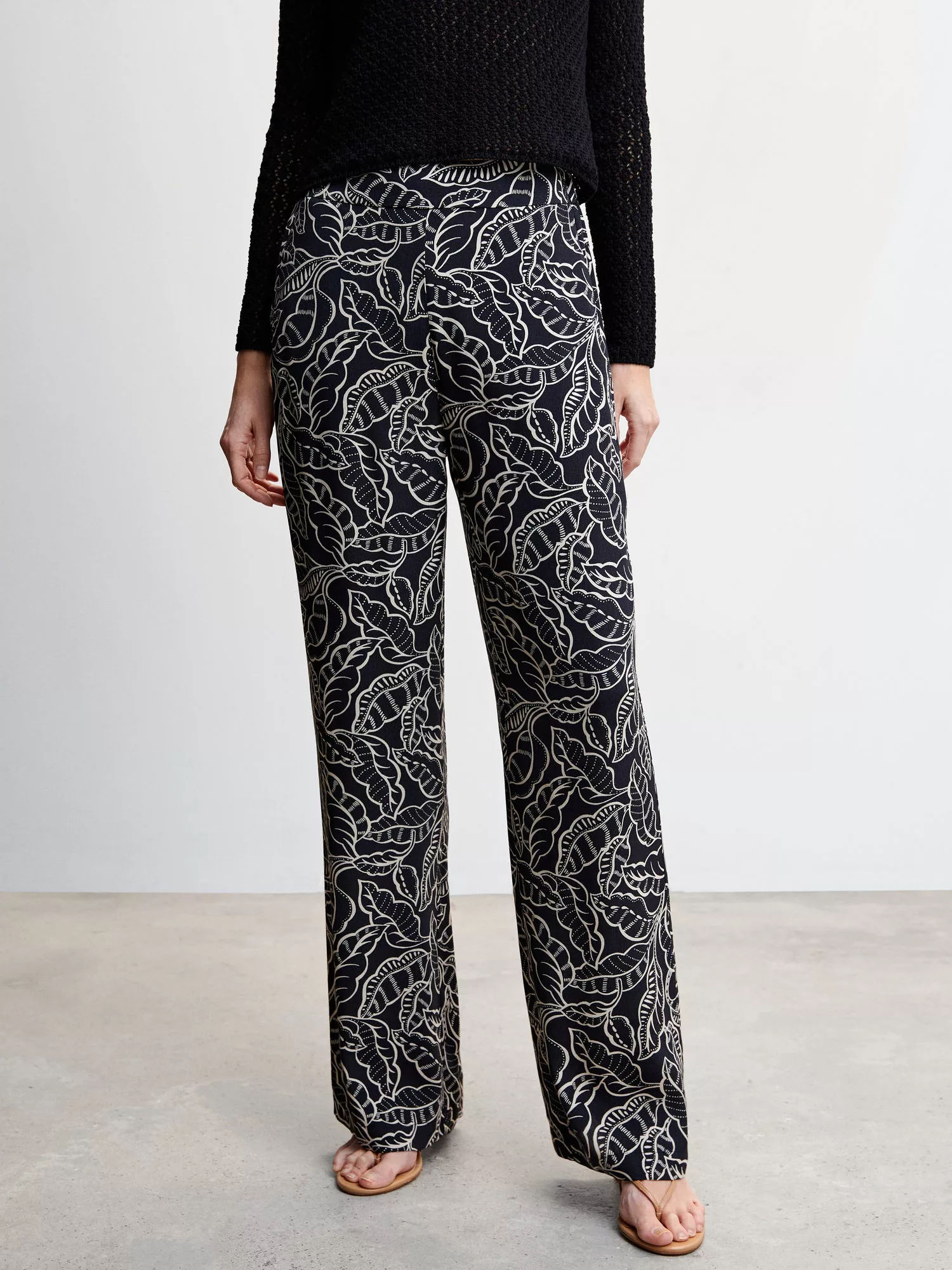 Highwaist palazzo trousers  Woman  Mango Netherlands