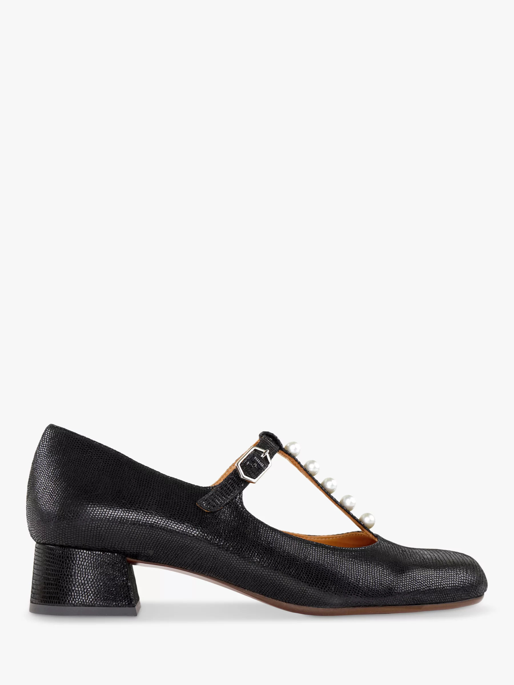 Chie Mihara Reyta Leather Mary Jane Shoes Black Sand 330.00