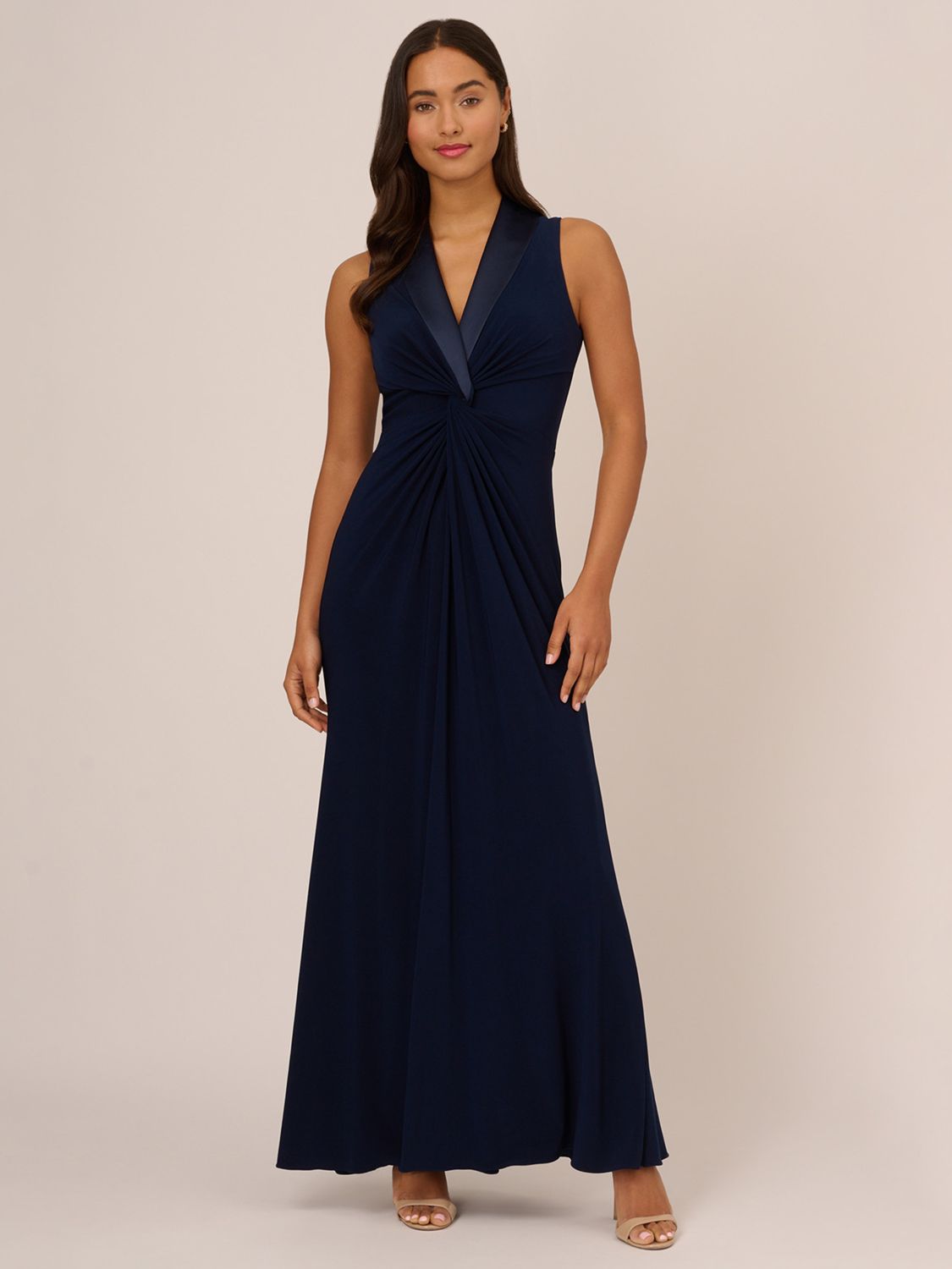 Adrianna Papell Jersey Tuxedo Maxi Dress Midnight 143.20