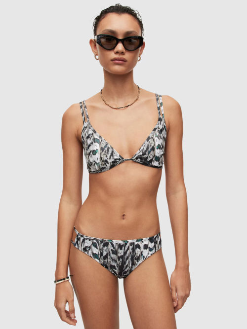 Calvin Klein Monogram Rib Triangle Bikini Top, Black at John Lewis &  Partners