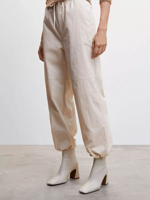 Mango Tokio Cargo Trousers, Light Beige, XXS