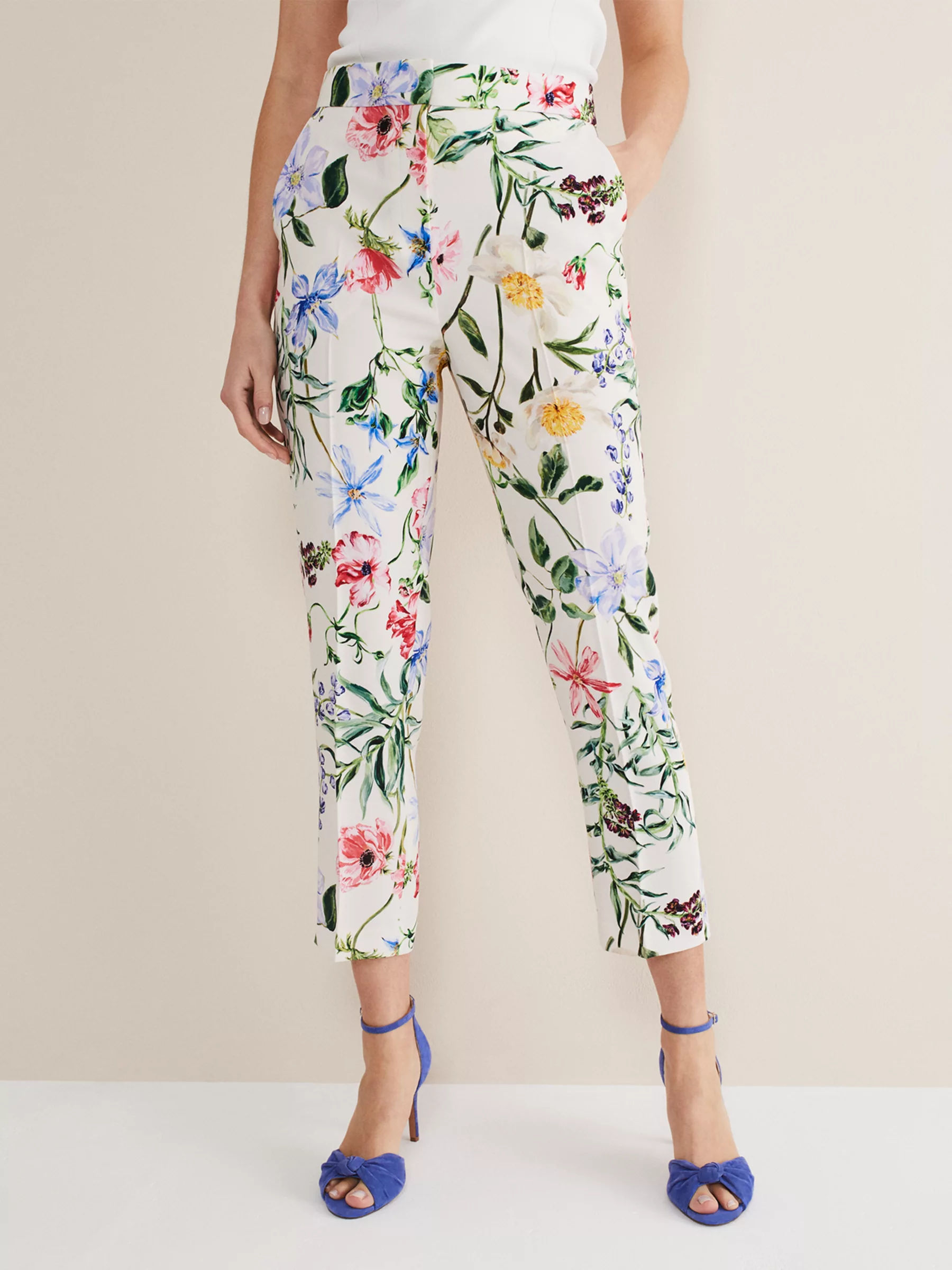 Renata Twill Trouser - Vila Floral Black – Borgo de Nor