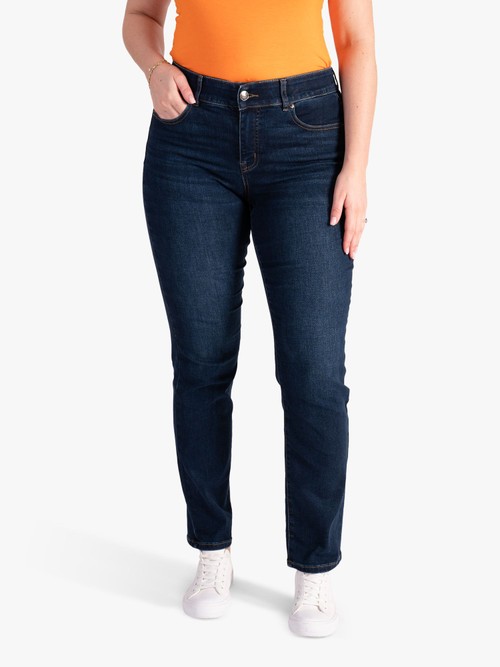 chesca Curvy Straight Jeans,...