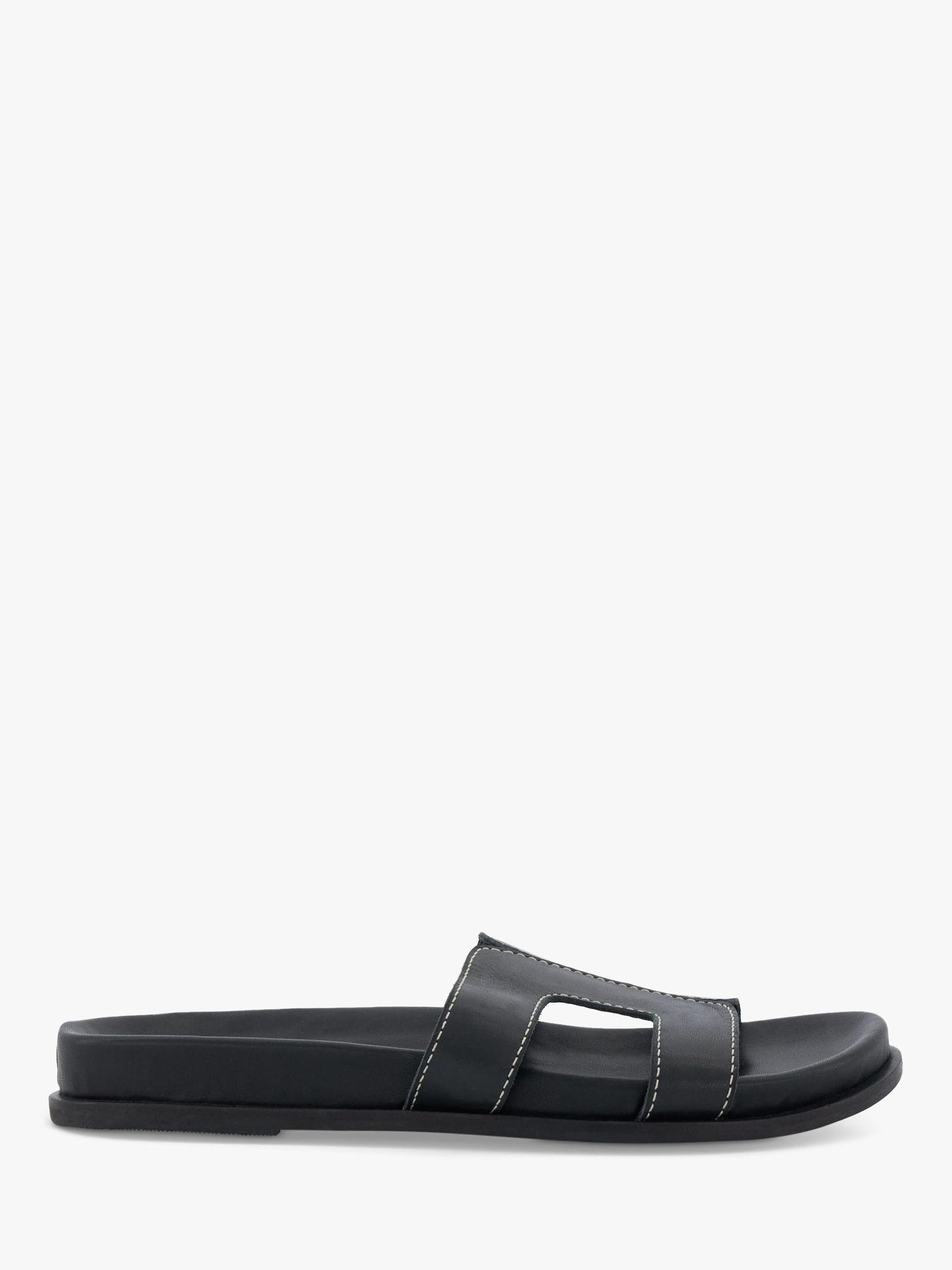 Dune Wide Fit Loupe Flat Sandals, White at John Lewis & Partners