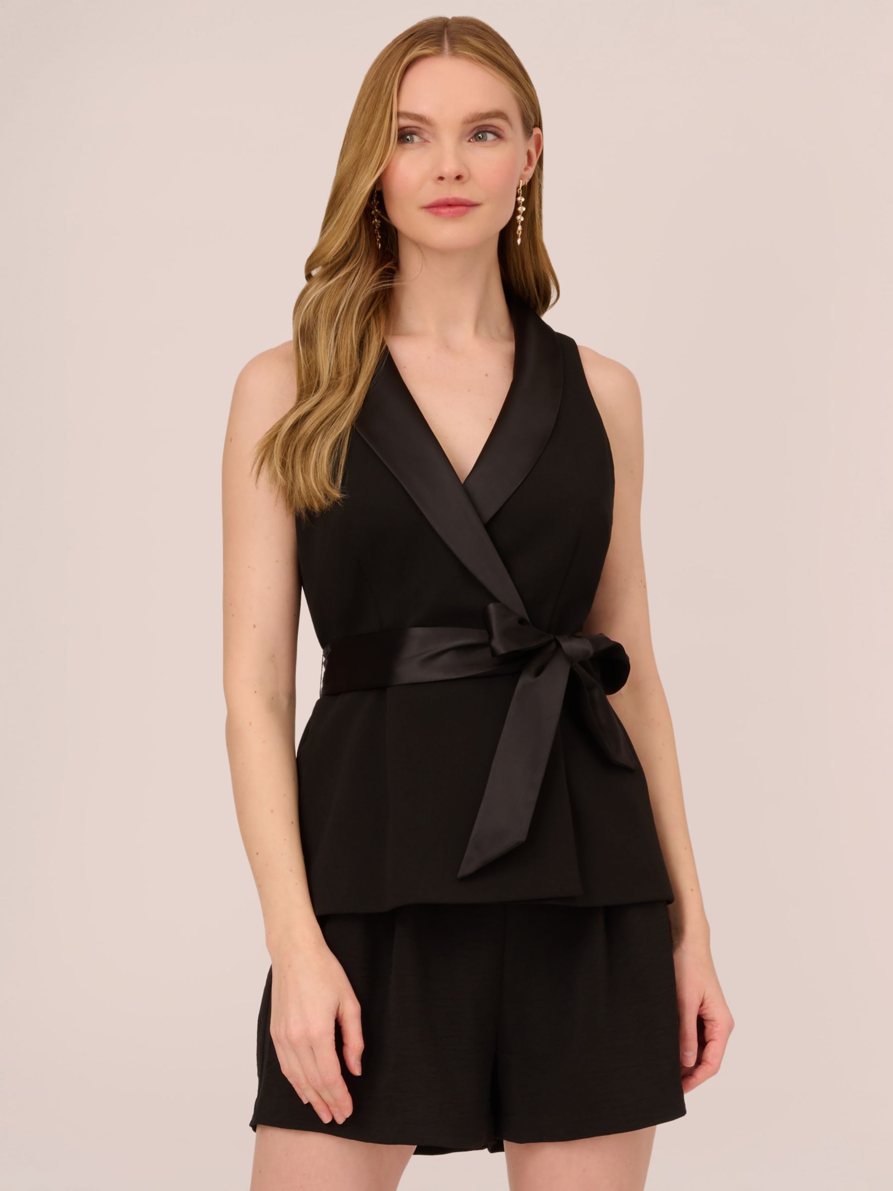 Adrianna Papell Crepe Tuxedo Top Black 99.00 Buchanan Galleries