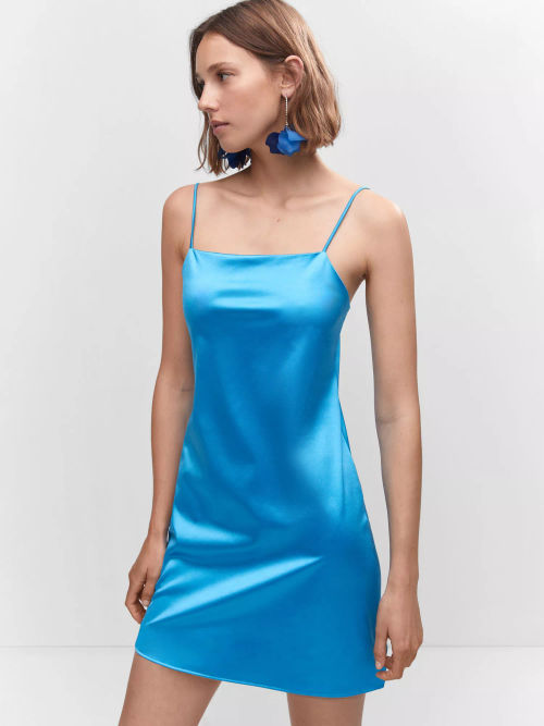 Mango Satin Slip Mini Dress