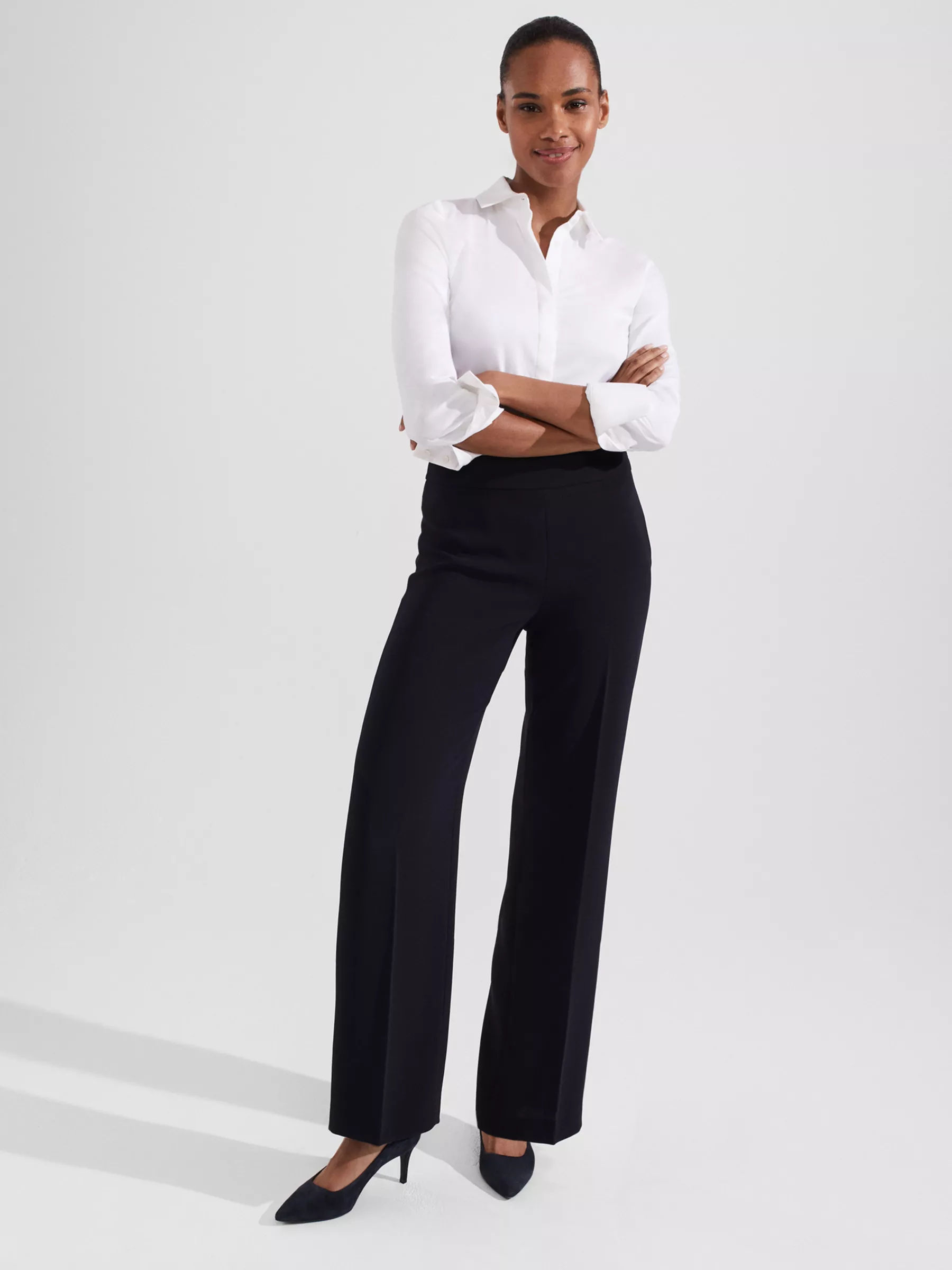 Buckle-detail tailored trousers - Beige - Ladies | H&M IN